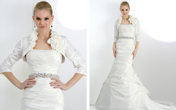 Rochie de mireasa cu bolero si volanase Couture Impression Bridal